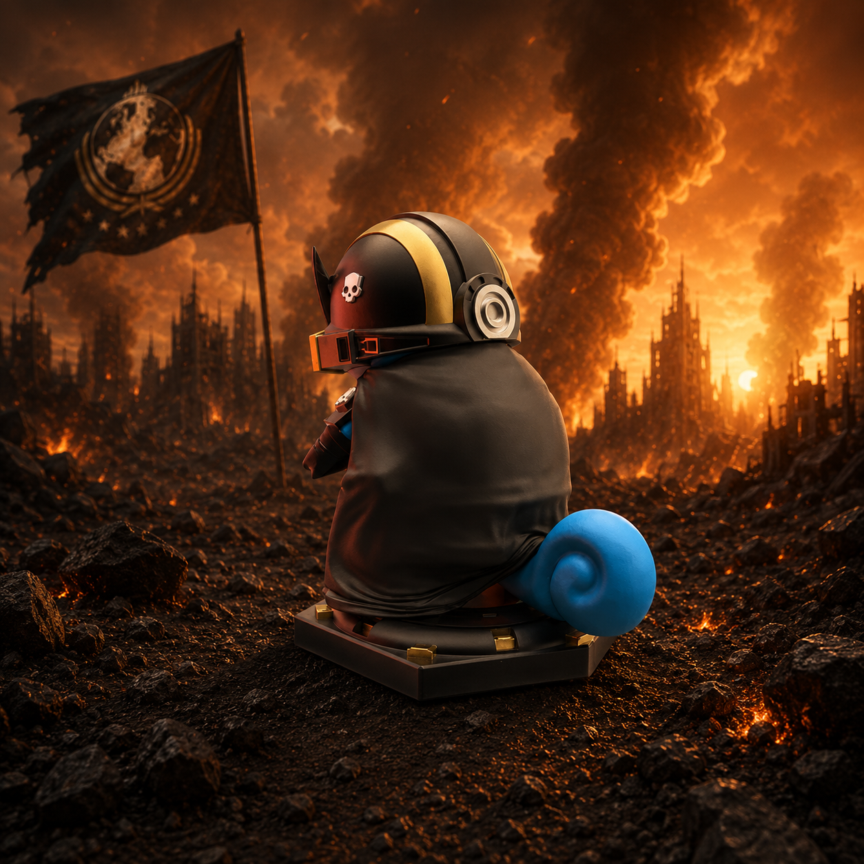 Squirtle x Helldivers Resin Statue – Hand Painted or Raw – Premium Pokémon Sci-Fi Collectible – 15 cm