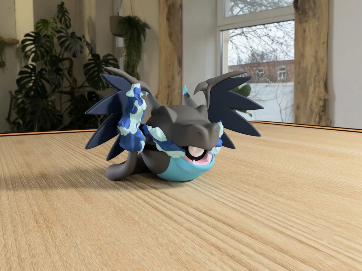 Mega Charizard X Poké Ball Replica – Premium 3D Printed Pokémon Collectible