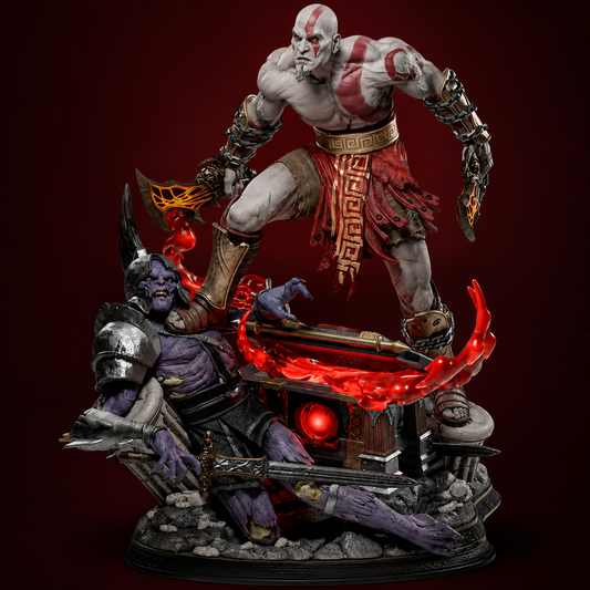 Statue en résine Kratos God of War – Figurine de collection peinte à la main à l'échelle 1/6