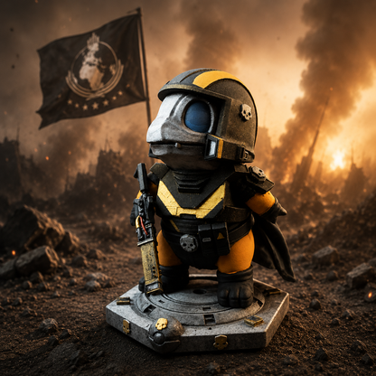 Charmander x Helldivers Resin Statue – Hand Painted or Raw – Premium Pokémon Sci-Fi Collectible – 10 cm