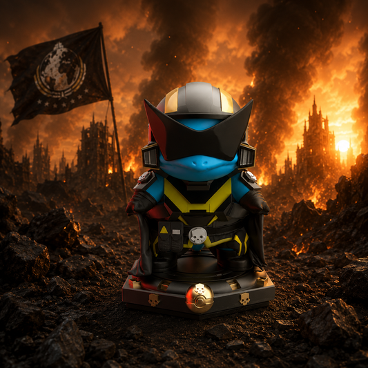 Statua in Resina Squirtle x Helldivers – Dipinta a Mano o Grezza – Oggetto da Collezione Pokémon Sci-Fi Premium – 15 cm