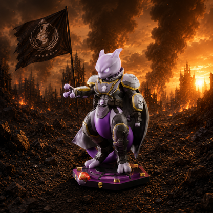 Mewtwo x Helldivers Resin Statue – Hand Painted or Raw – Premium Pokémon Sci-Fi Collectible – 15 cm