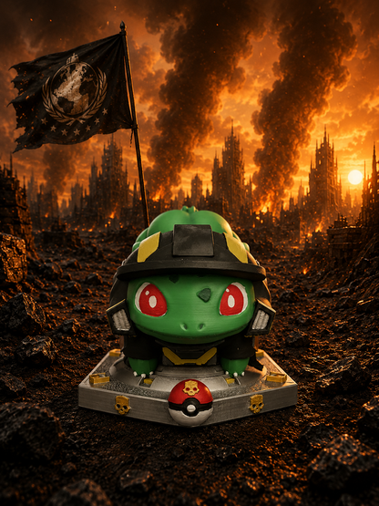 Bulbasaur x Helldivers Resin Statue – Hand Painted or Raw – Premium Pokémon Sci-Fi Collectible – 13 cm