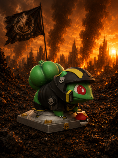 Bulbasaur x Helldivers Resin Statue – Hand Painted or Raw – Premium Pokémon Sci-Fi Collectible – 13 cm