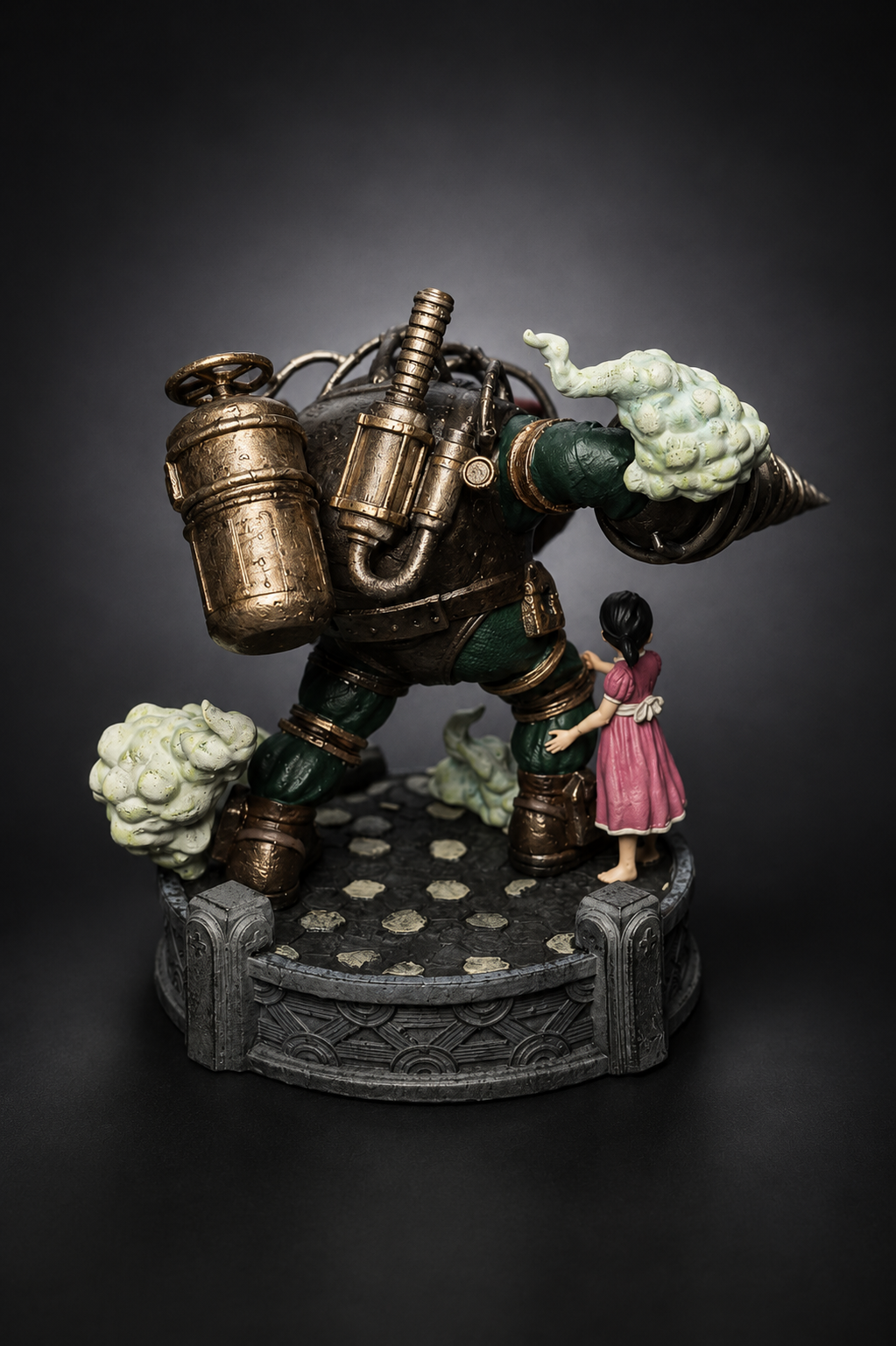 Big Daddy & Little Sister Inspired Resin Statue – UV Neon Hand Painted Collectible