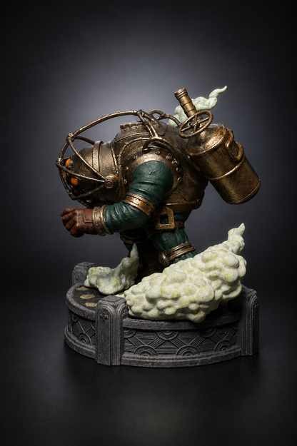 Big Daddy & Little Sister Inspired Resin Statue – UV Neon Hand Painted Collectible