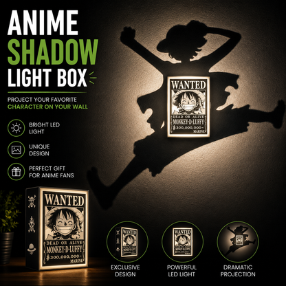 Luffy Wanted Shadow Light Box LED Lamp | One Piece Anime Room Decor