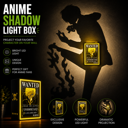 Sanji Shadow Light Box LED Lamp | One Piece Anime Room Decor