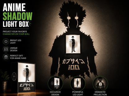 Mob Psycho 100 Shadow Light Box LED Lamp | Anime Decor | Shigeo Kageyama