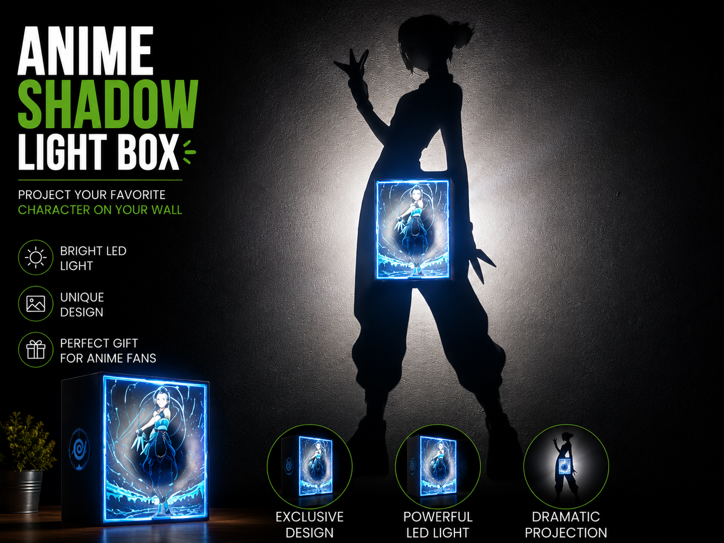 Zoey Shadow Light Box LED Lamp | KPop Demon Hunters Inspired Room Decor