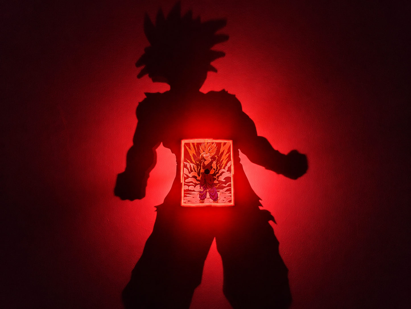 Son Gohan Super Saiyan Shadow Light Box LED Lamp | Dragon Ball Anime Room Decor