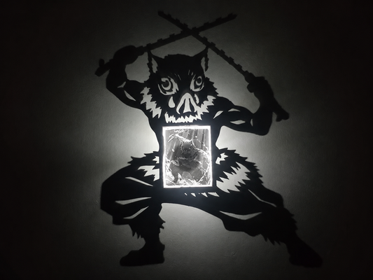 Inosuke Hashibira Shadow Light Box LED Lamp | Demon Slayer Anime Room Decor