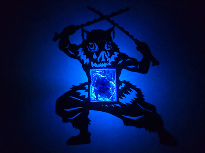 Inosuke Hashibira Shadow Light Box LED Lamp | Demon Slayer Anime Room Decor