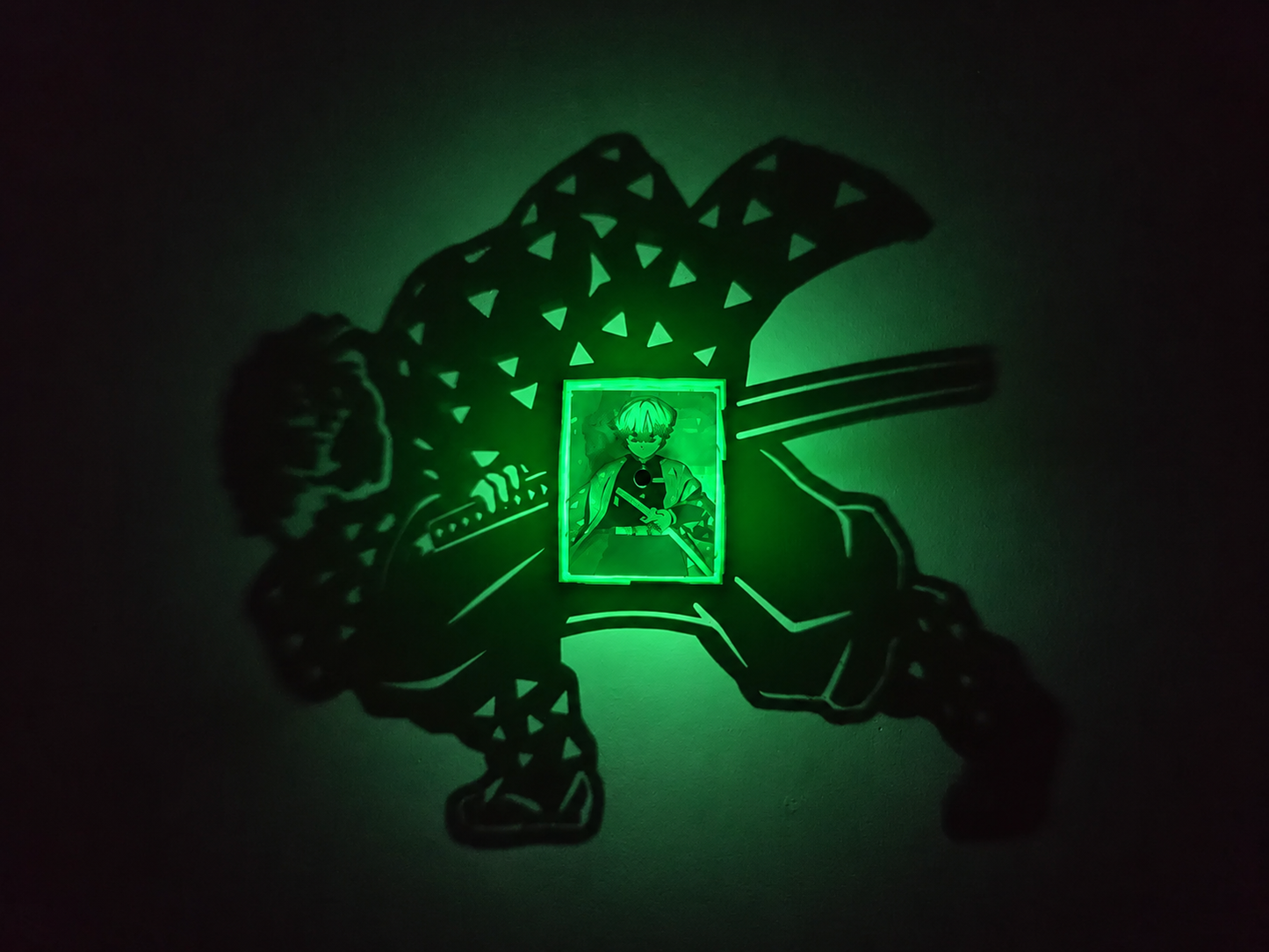 Zenitsu Agatsuma Shadow Light Box LED Lamp | Demon Slayer Anime Decor