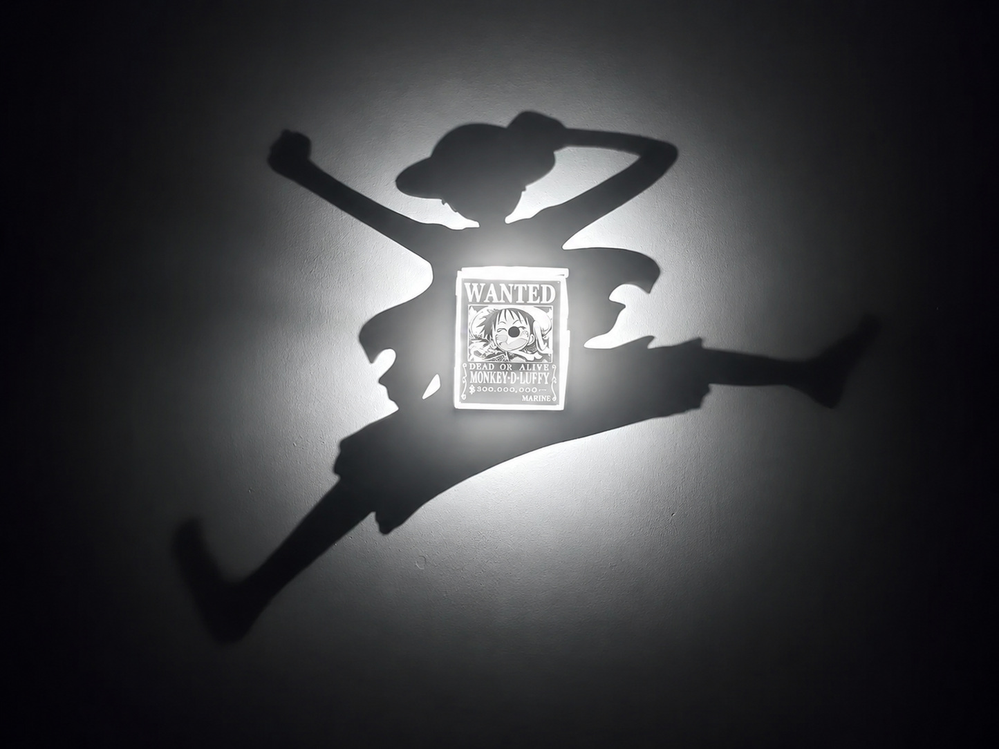 Luffy Wanted Shadow Light Box LED Lamp | One Piece Anime Room Decor
