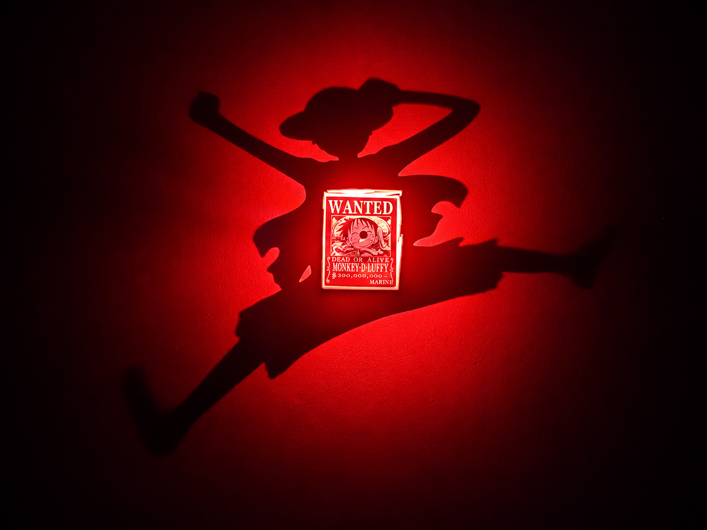 Luffy Wanted Shadow Light Box LED Lamp | One Piece Anime Room Decor
