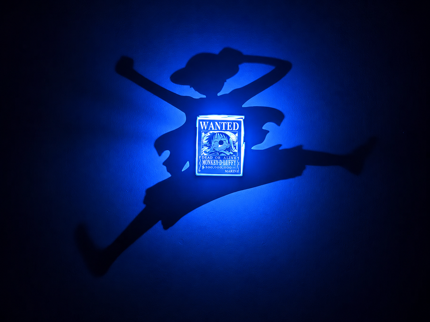 Luffy Wanted Shadow Light Box LED Lamp | One Piece Anime Room Decor