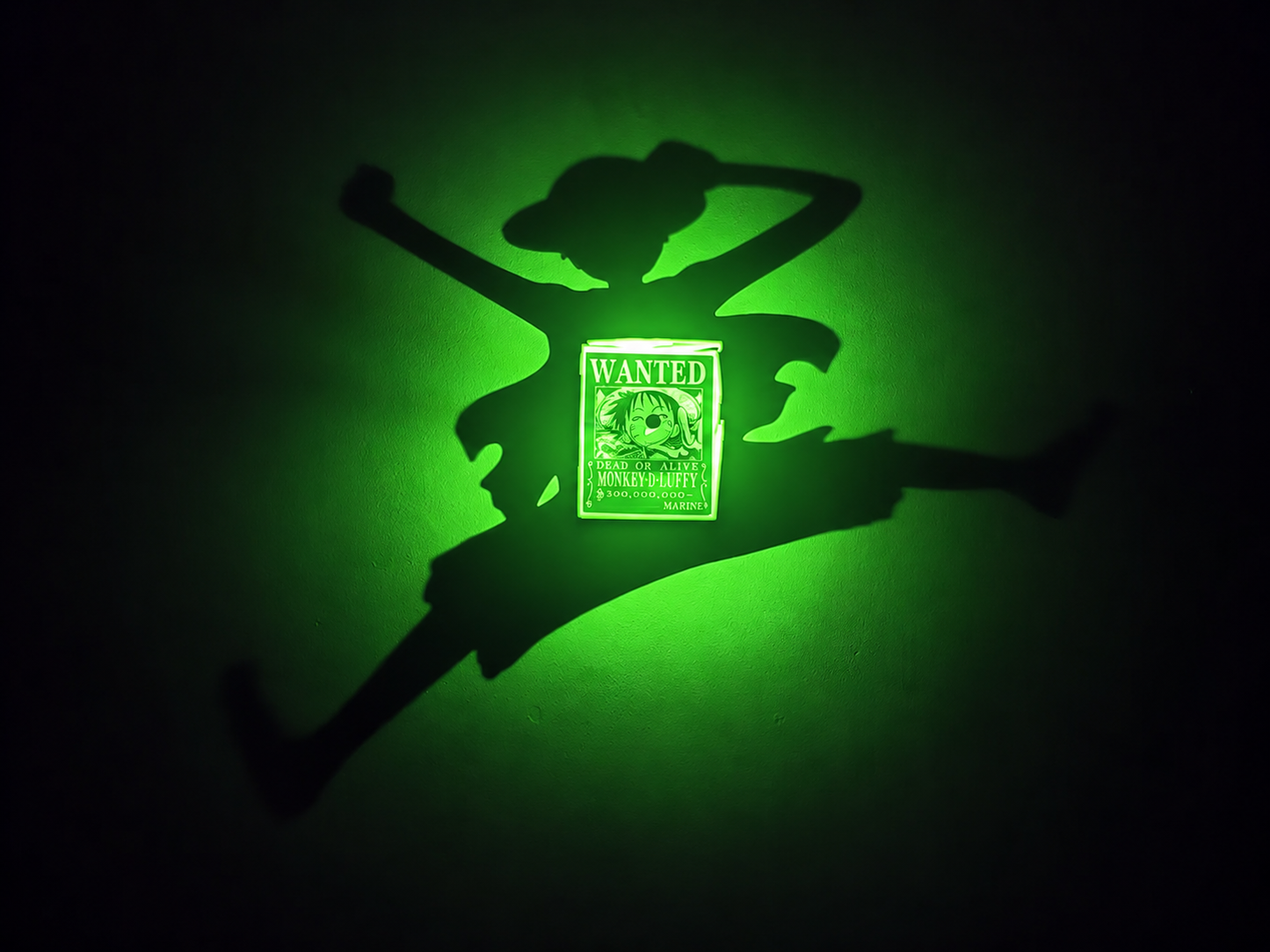 Luffy Wanted Shadow Light Box LED Lamp | One Piece Anime Room Decor