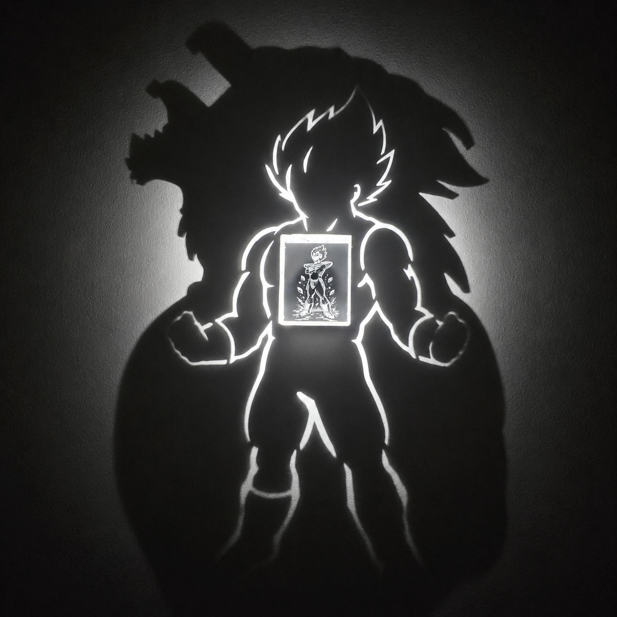Vegeta Super Saiyan Shadow Light Box LED Lamp | Dragon Ball Anime Room Decor