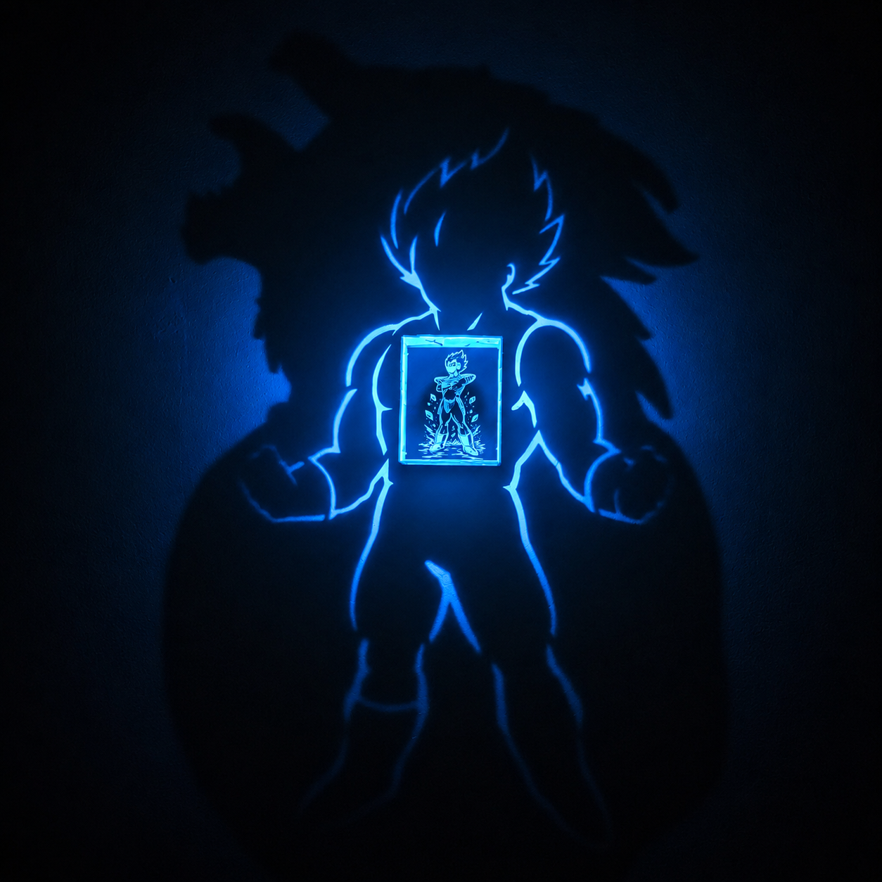 Vegeta Super Saiyan Shadow Light Box LED Lamp | Dragon Ball Anime Room Decor