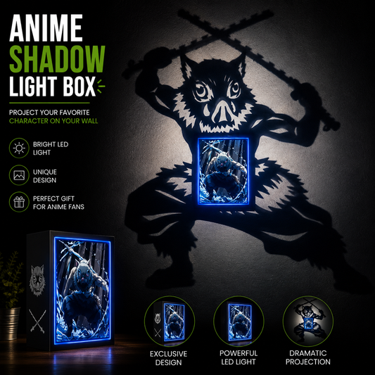 Inosuke Hashibira Shadow Light Box LED Lamp | Demon Slayer Anime Room Decor