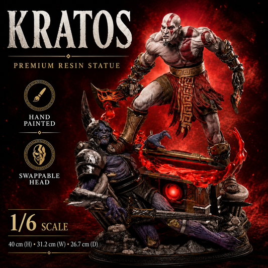 Statue en résine Kratos God of War – Figurine de collection peinte à la main à l'échelle 1/6
