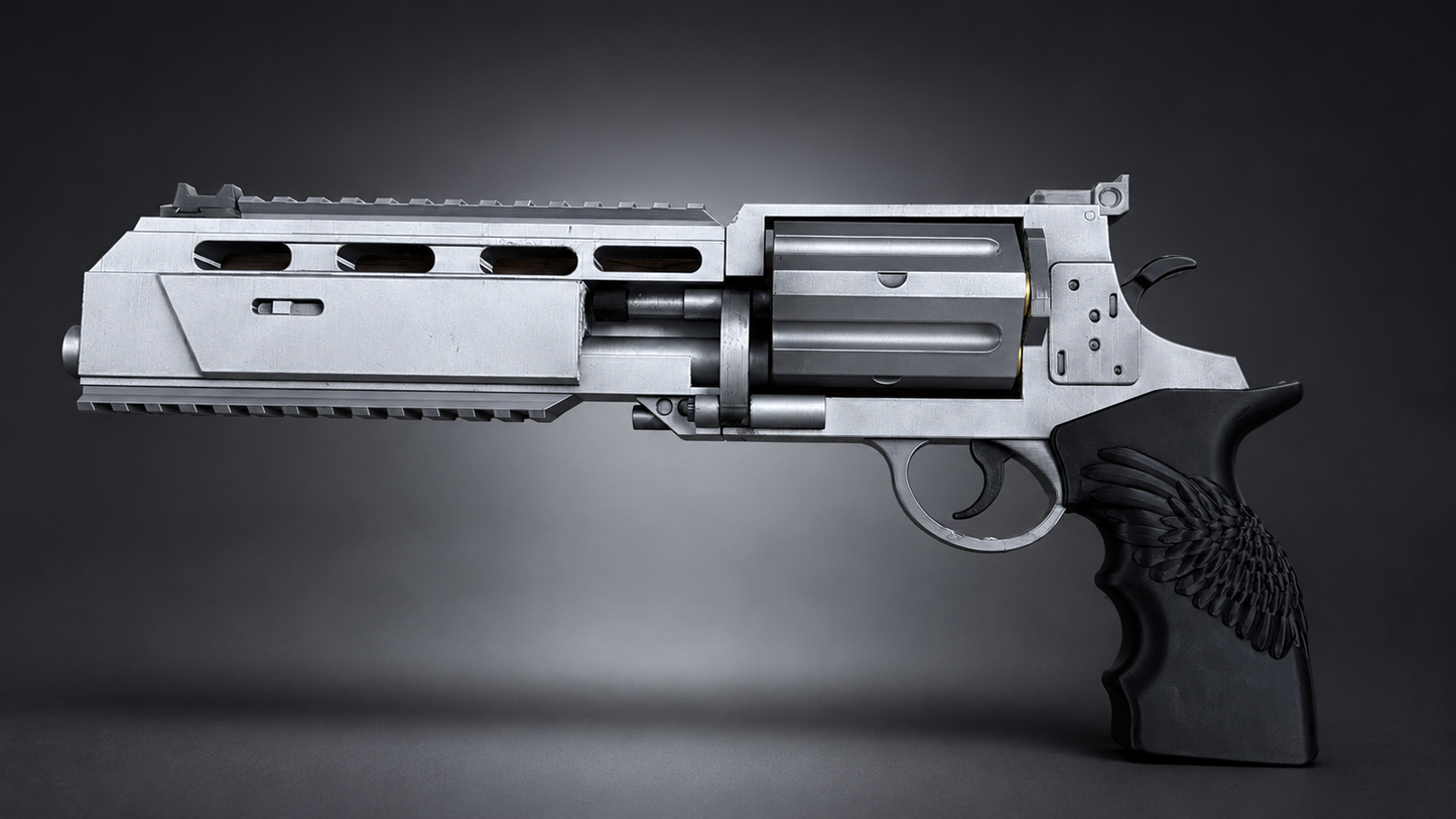 Resident Evil Requiem Revolver Prop Replica – 1:1 Scale Non-Functional Cosplay Display Piece – Hand Painted