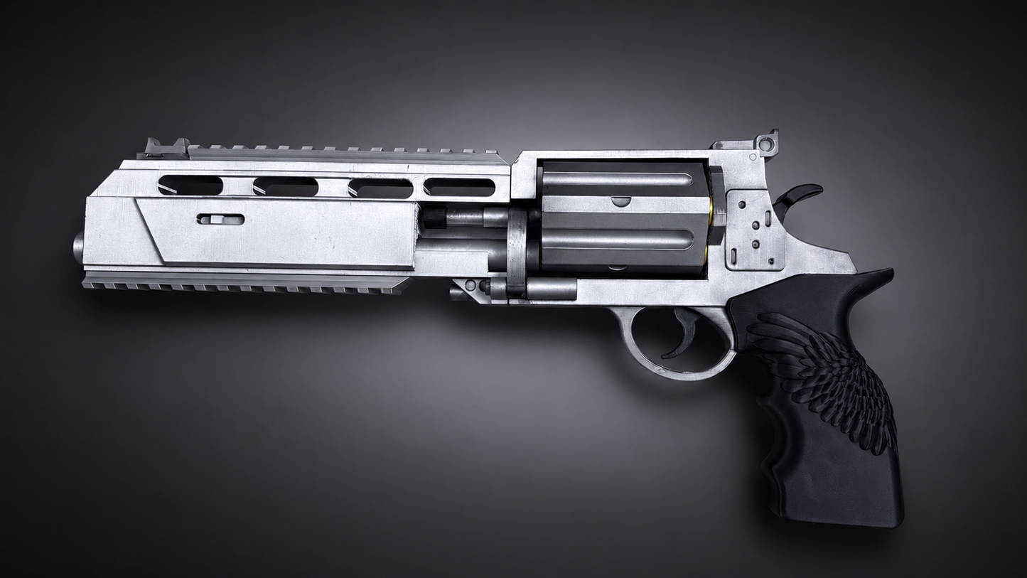 Resident Evil Requiem Revolver Prop Replica – 1:1 Scale Non-Functional Cosplay Display Piece – Hand Painted