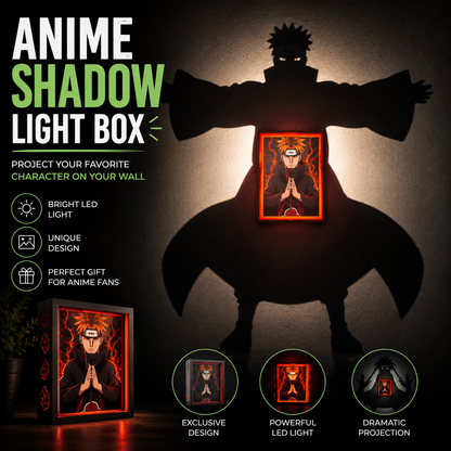 Pain Shadow Light Box LED Lamp | Naruto Anime Room Decor | 3D LED Night Light