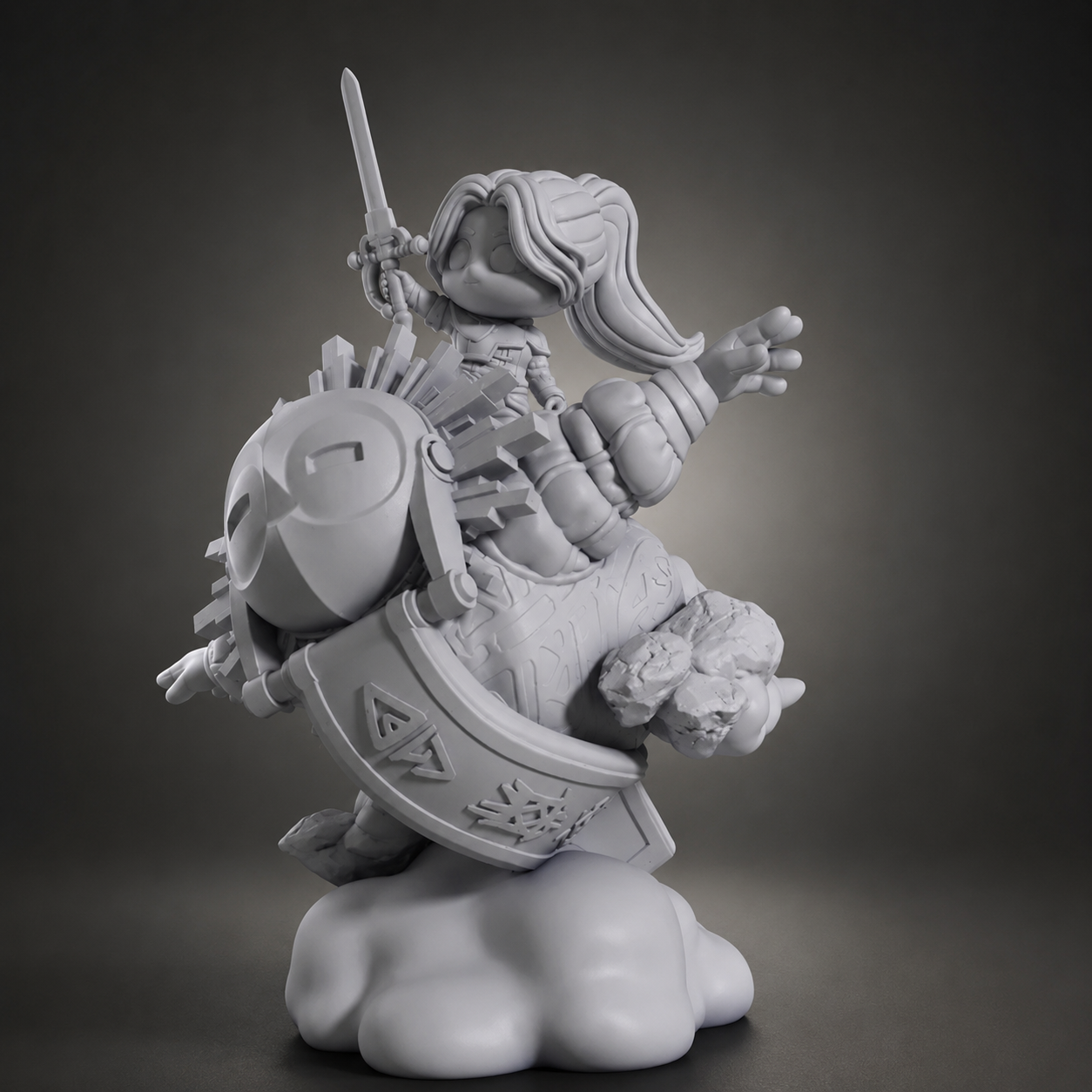 Esquie & Maelle Chibi Resin Statue – Clair Obscur Expedition 33 Inspired Collectible – Raw or Hand Painted