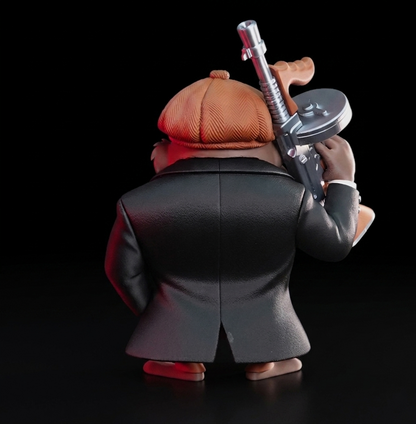 Taz Peaky Blinders Statue 35cm - Premium PLA 3D Printed Collectible - Handmade Looney Tunes Decor