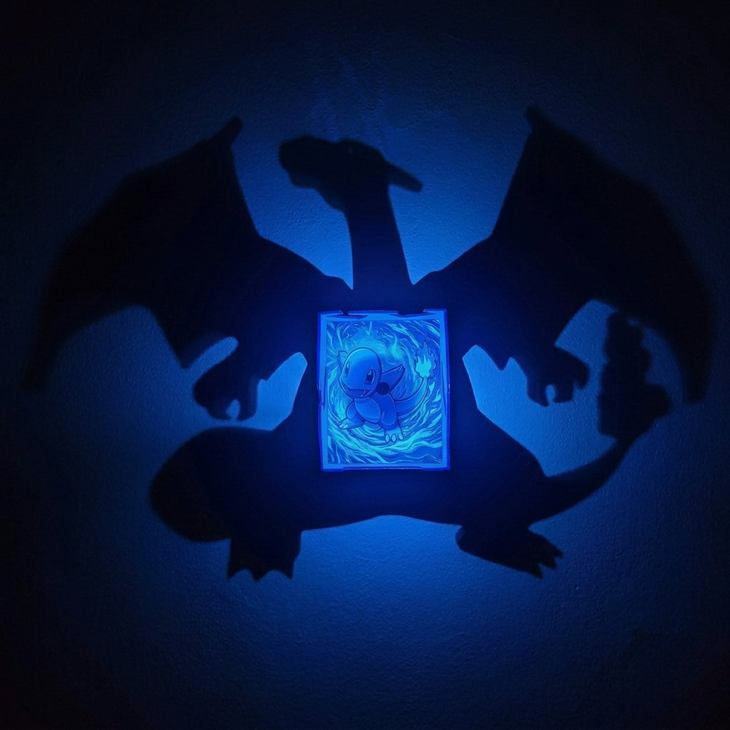 Little Charmander & Charizard Shadow Light Box LED Lamp | Pokémon Room Decor