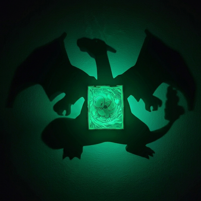Little Charmander & Charizard Shadow Light Box LED Lamp | Pokémon Room Decor