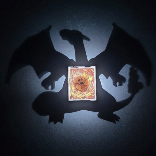 Little Charmander & Charizard Shadow Light Box LED Lamp | Pokémon Room Decor