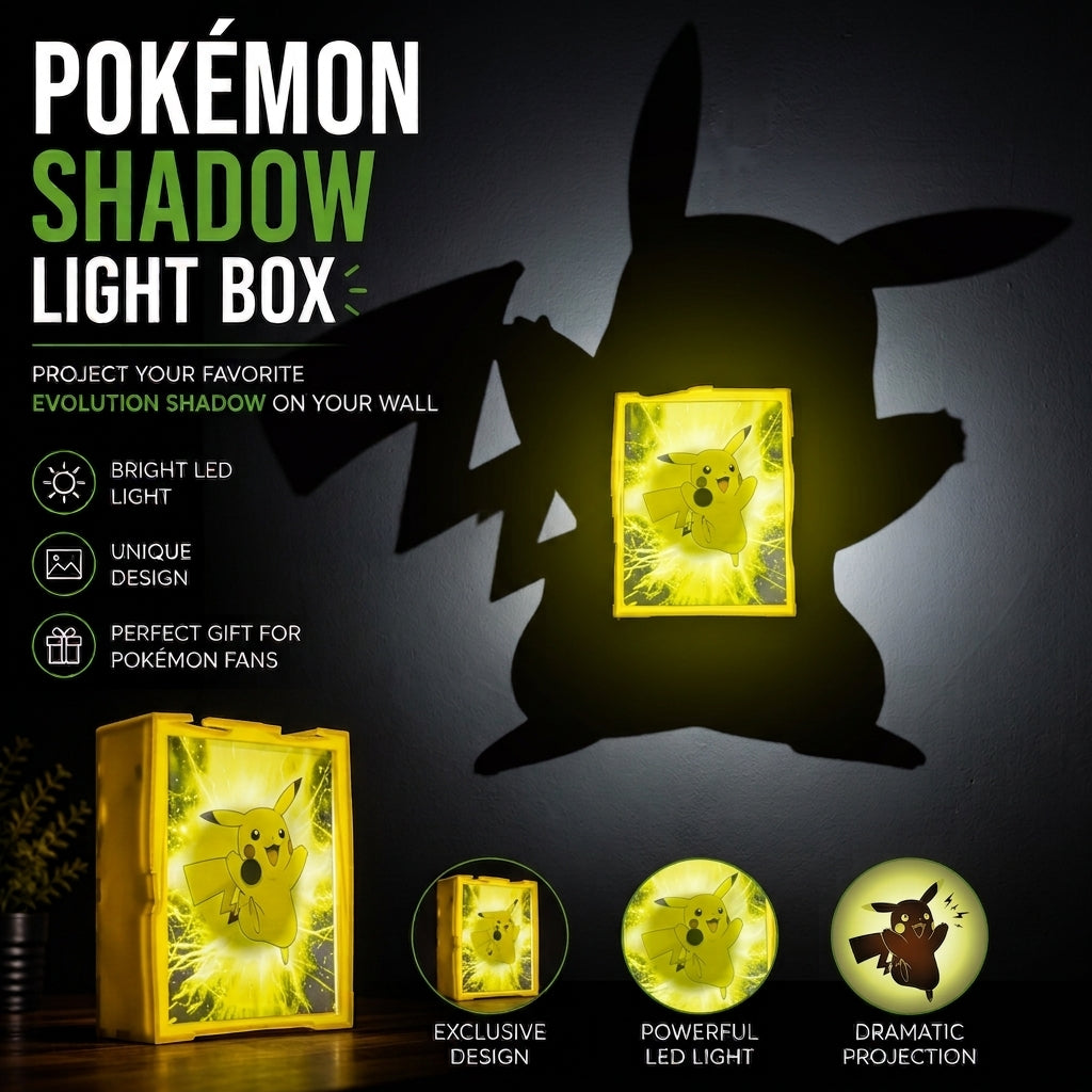 Pikachu Shadow Light Box LED Lamp | Pokémon Anime Room Decor