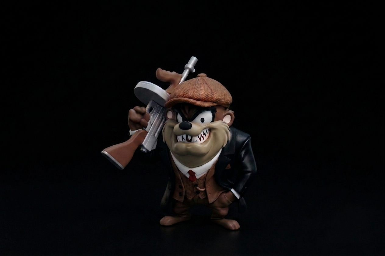 Taz Peaky Blinders Statue 35cm - Premium PLA 3D Printed Collectible - Handmade Looney Tunes Decor
