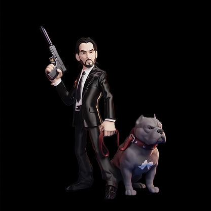 John Wick with Dog 3D Printed Statue | 45 cm Movie Inspired Collectible
