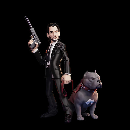 John Wick with Dog 3D Printed Statue | 45 cm Movie Inspired Collectible