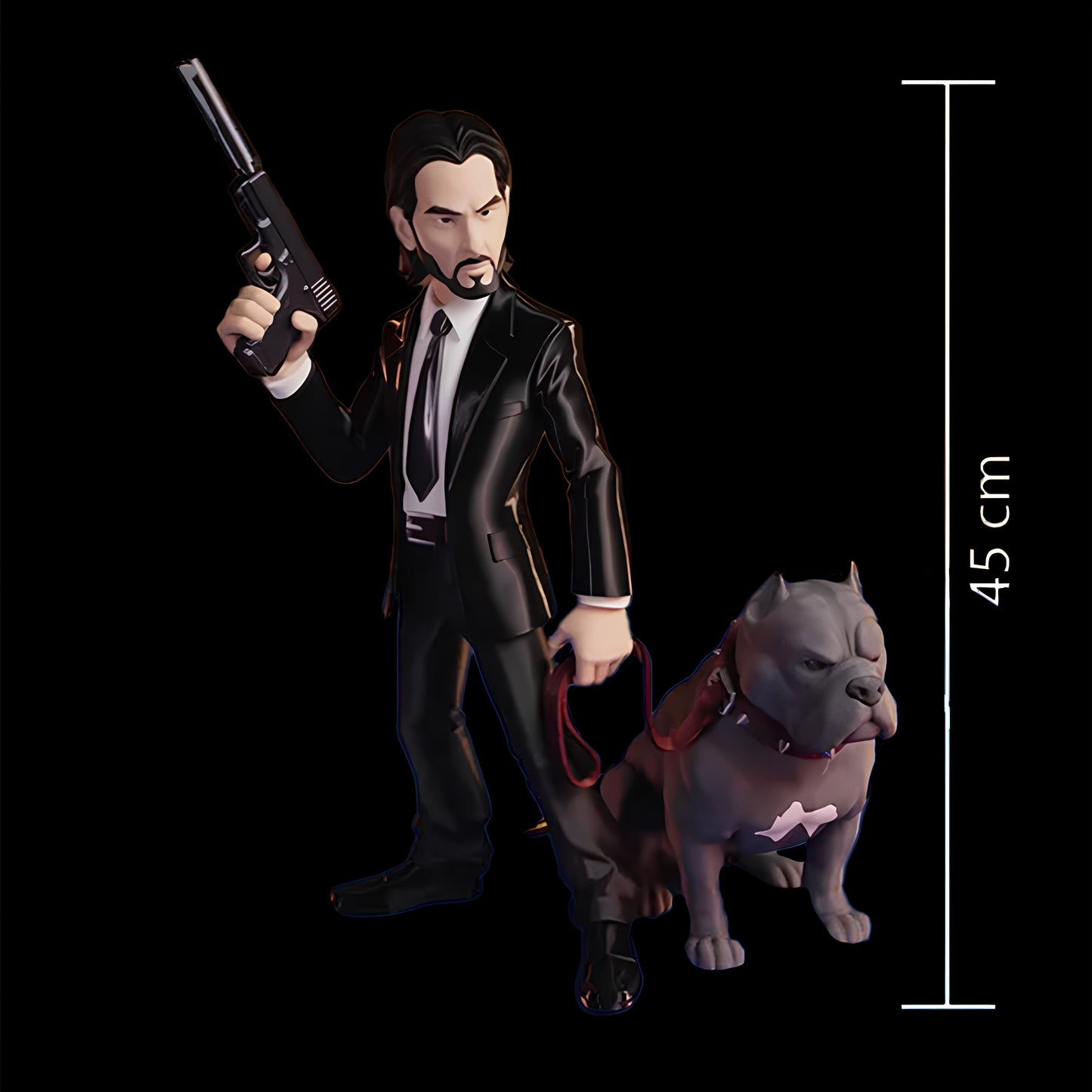 John Wick with Dog 3D Printed Statue | 45 cm Movie Inspired Collectible