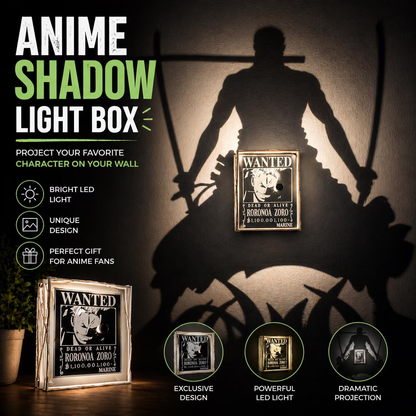 Zoro Shadow Light Box LED Lamp | One Piece Anime Room Decor | 3D LED Night Light