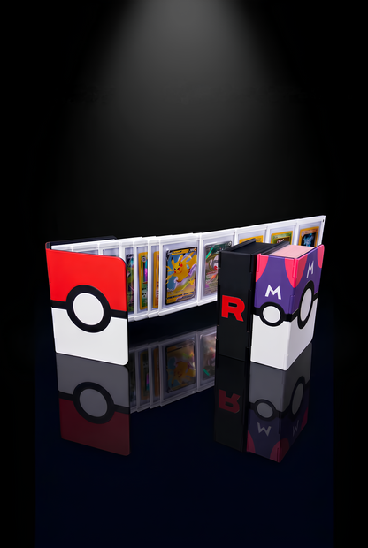 PokéBook Toploader Binder 3x4 Regular | Magnetic Closure Card Album | 6 or 12 Pages | Poké Ball, Master Ball & Team Rocket