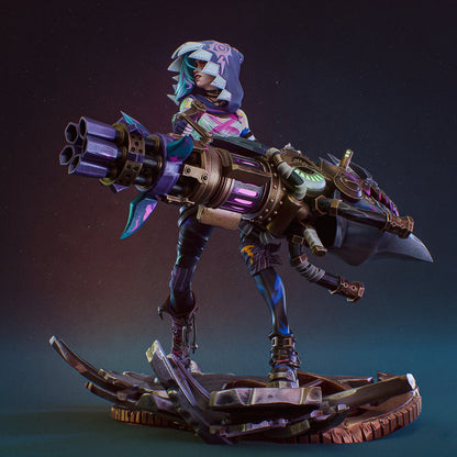 Jinx Arcane Statue Premium Resin Figure – Hand Painted Collectible – Swappable Hood & No Hood Version