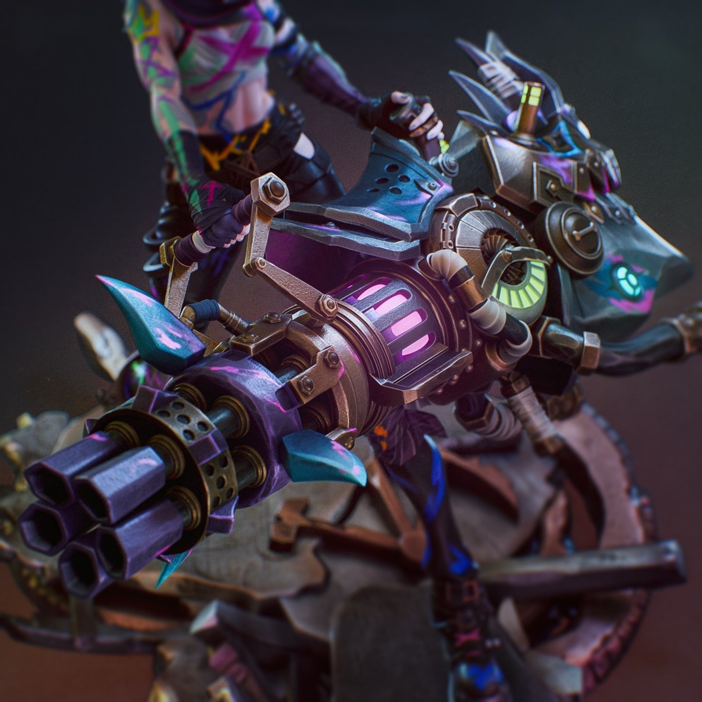 Jinx Arcane Statue Premium Resin Figure – Hand Painted Collectible – Swappable Hood & No Hood Version