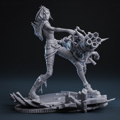 Jinx Arcane Statue Premium Resin Figure – Hand Painted Collectible – Swappable Hood & No Hood Version